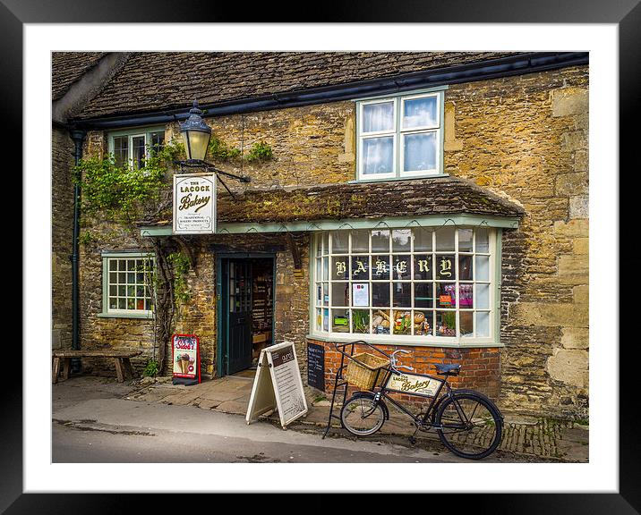Village Bakery, Lacock, Wiltshire, England, UK Framed Mounted Print by Mark Llewellyn