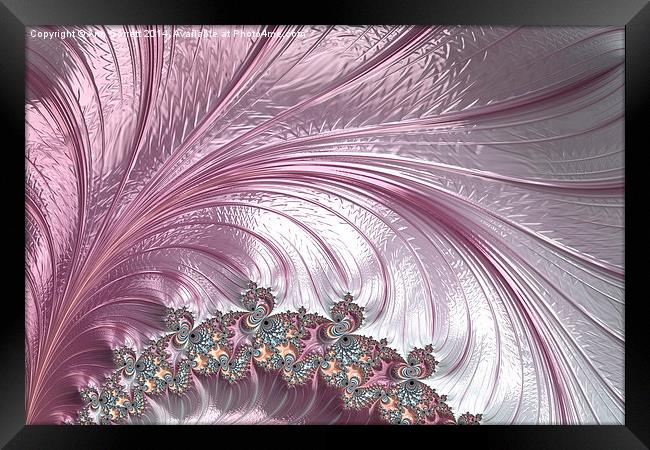 Pink Froth A fractal Abstract Framed Print by Ann Garrett