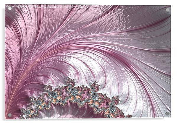 Pink Froth A fractal Abstract Acrylic by Ann Garrett