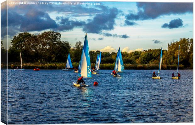 Sailing in Dinton Pastures Canvas Print by colin chalkley