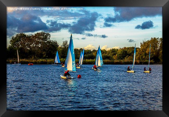 Sailing in Dinton Pastures Framed Print by colin chalkley