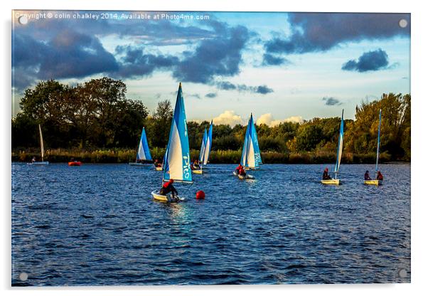 Sailing in Dinton Pastures Acrylic by colin chalkley