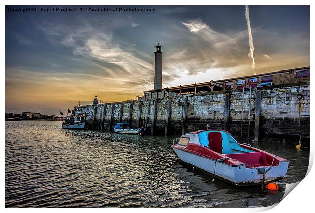 Harbour at sunset Print by Thanet Photos