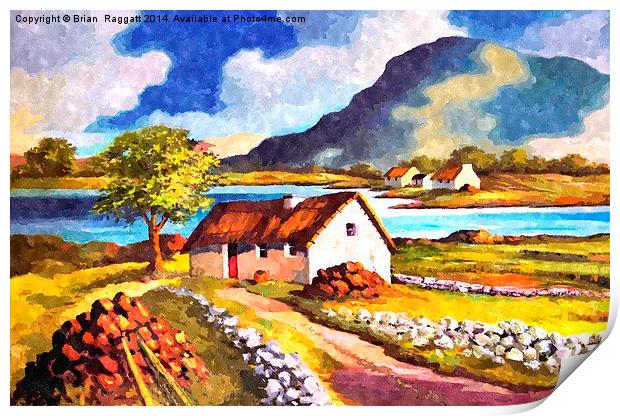 County Connemara Mountain Landscape Print by Brian  Raggatt
