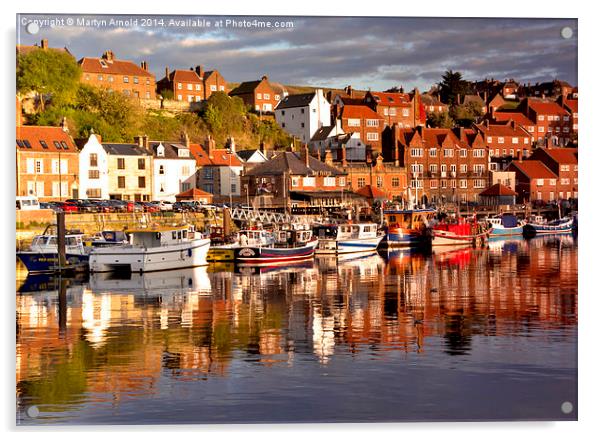 Whitby Harbour Reflections Acrylic by Martyn Arnold