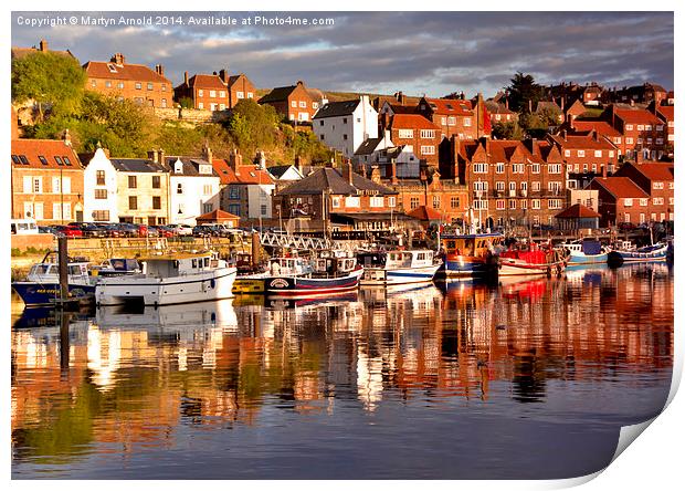 Whitby Harbour Reflections Print by Martyn Arnold