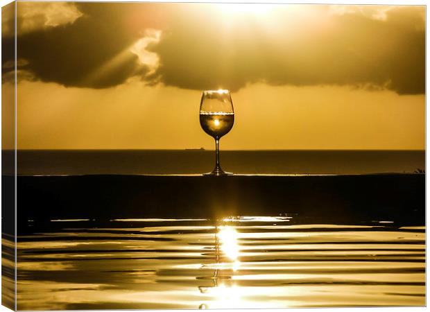 cold glass of white wine Canvas Print by Gail Johnson