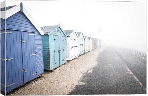 Felixstowe Beachfront Fog Canvas Print by Paul Walker