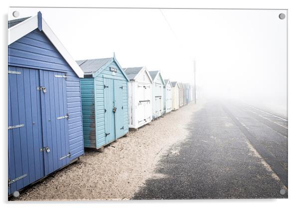 Felixstowe Beachfront Fog Acrylic by Paul Walker