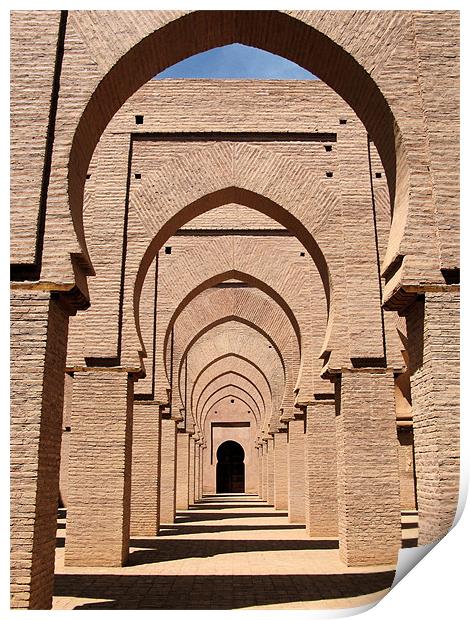 Arches in a mosque Print by Ruth Hallam