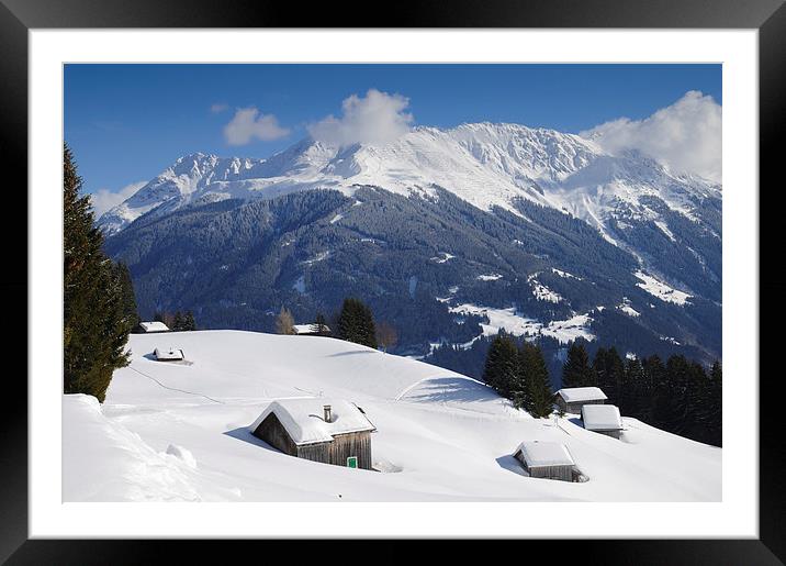 Winter landscape in the mountains Framed Mounted Print by Matthias Hauser