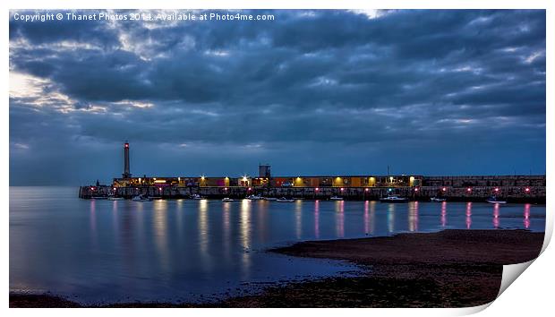The harbour at night Print by Thanet Photos