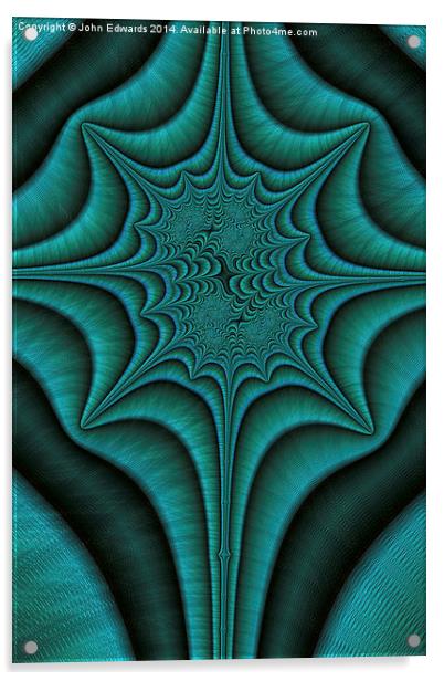 Green Malachite Abstract Acrylic by John Edwards