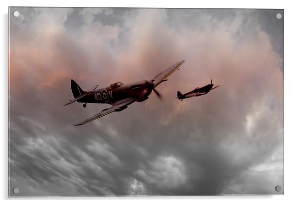 Spitfires Nightfall Acrylic by J Biggadike