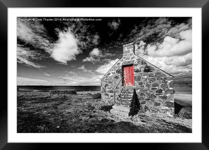 Red Door Milovaig Isle of Skye Framed Mounted Print by Chris Thaxter