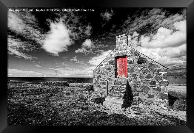 Red Door Milovaig Isle of Skye Framed Print by Chris Thaxter