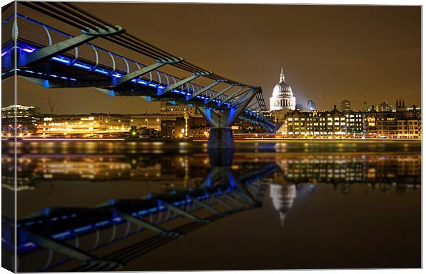 St Pauls and the Millennium Bridge Canvas Print by Ian Hufton