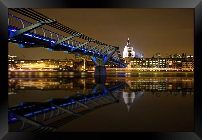 St Pauls and the Millennium Bridge Framed Print by Ian Hufton