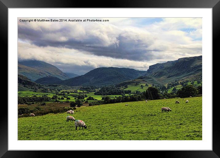 View from the Castlerigg Stone Circle Framed Mounted Print by Matthew Bates