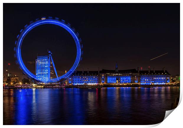 London Eye and Aquarium Print by Carmen Clark