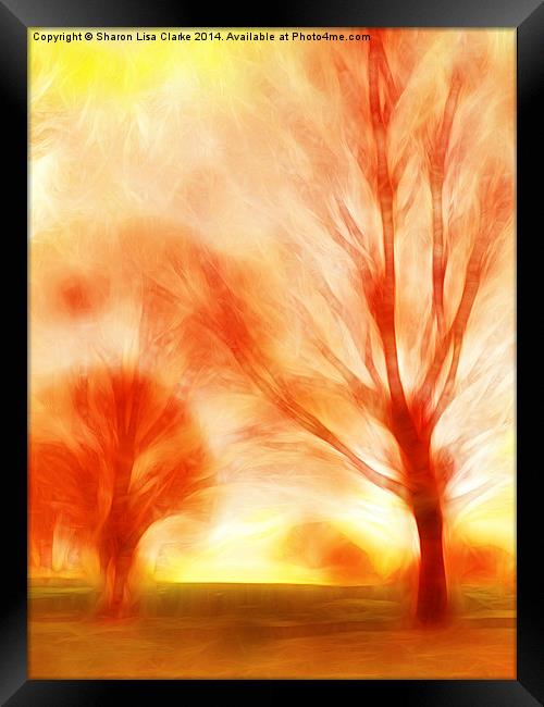 Fire trees Framed Print by Sharon Lisa Clarke