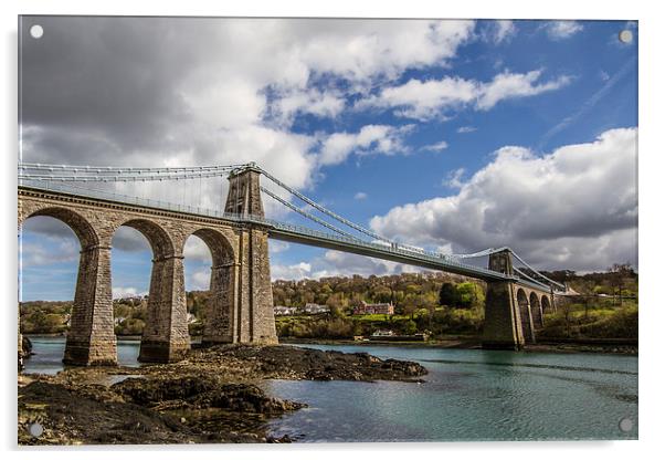 Menai Bridge Anglesey Acrylic by P H