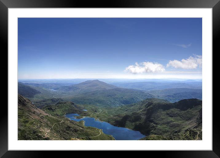View from the top of Snowdon Framed Mounted Print by Diane Griffiths