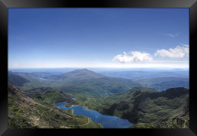 View from the top of Snowdon Framed Print by Diane Griffiths