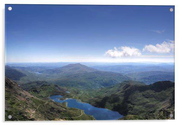 View from the top of Snowdon Acrylic by Diane Griffiths