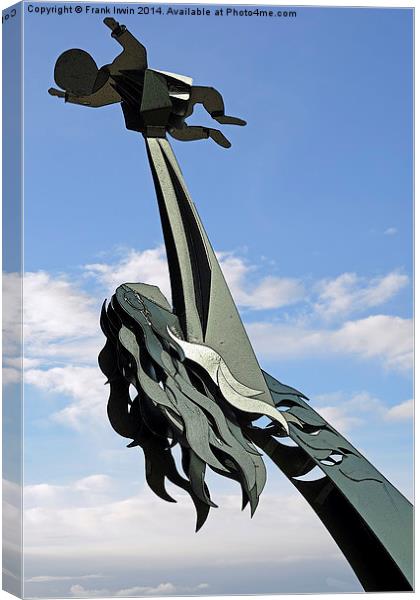 The “Aim Higher” sculpture in Birkenhead Park. Canvas Print by Frank Irwin