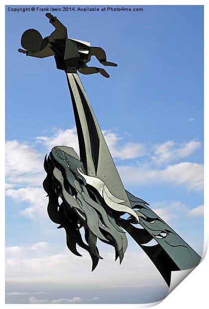 The “Aim Higher” sculpture in Birkenhead Park. Print by Frank Irwin