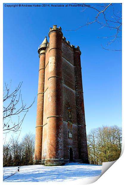 King Alfreds Tower, Stourton, Wiltshire, UK Print by Andrew Harker