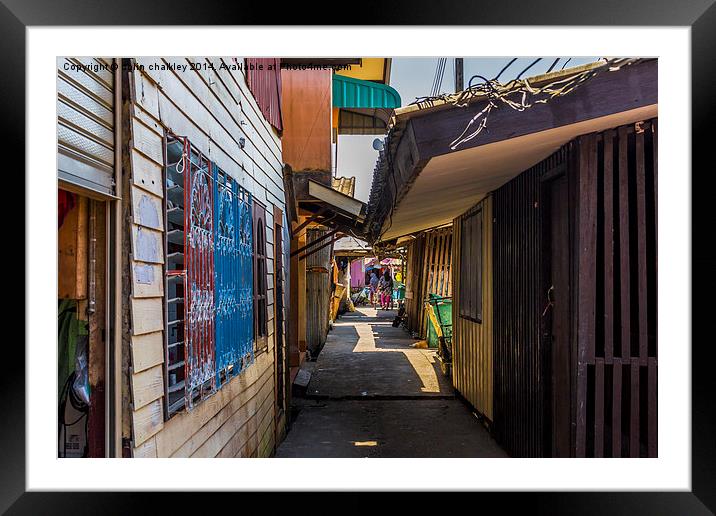 Side street of Koh Panyee, thailand Framed Mounted Print by colin chalkley