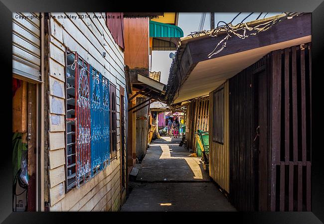 Side street of Koh Panyee, thailand Framed Print by colin chalkley
