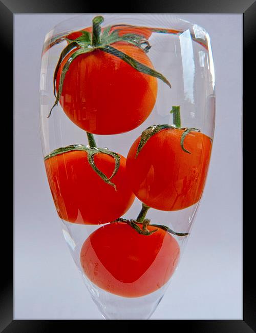 Tomatoes in glass Framed Print by Robert Gipson
