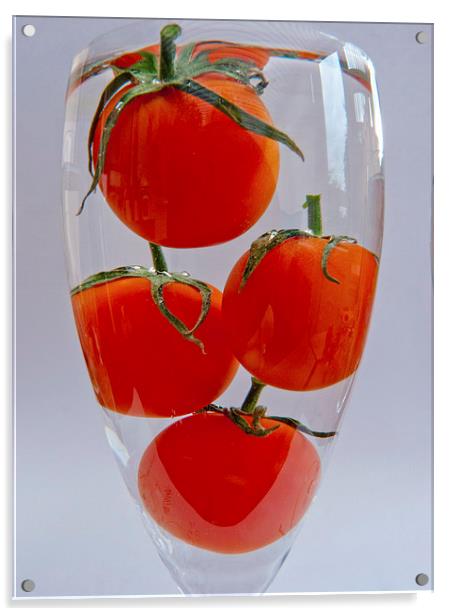 Tomatoes in glass Acrylic by Robert Gipson