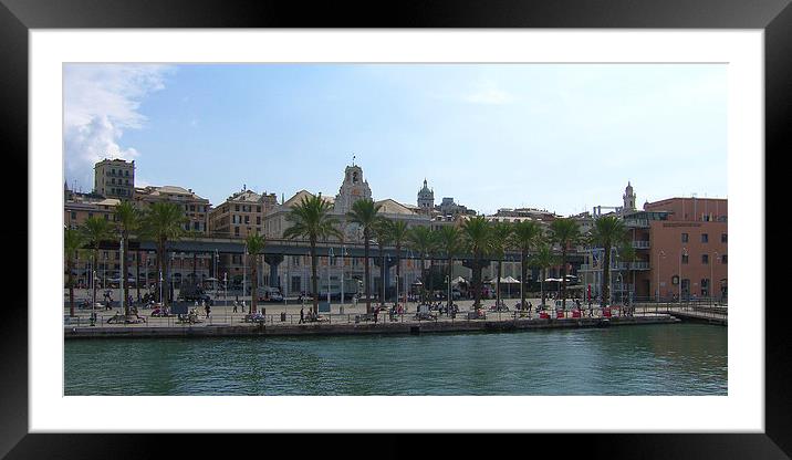Genoa Waterfront Framed Mounted Print by Tom Gomez