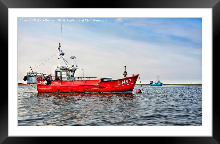 Fishing boats at Brancaster Staithe Framed Mounted Print by Gary Pearson