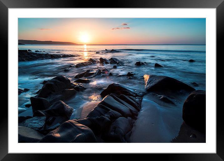 Saundersfoot Sunday Sunrise Framed Mounted Print by Simon West