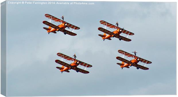 Breitling Wing Walkers Canvas Print by Peter Farrington