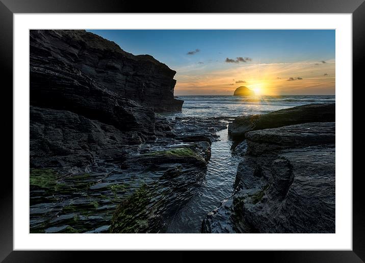 Trebarwith Strand Framed Mounted Print by Helen Hotson
