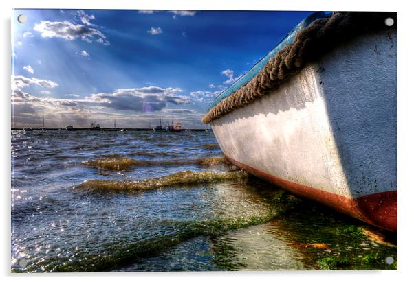 Mersea Island Boat Acrylic by Nigel Bangert