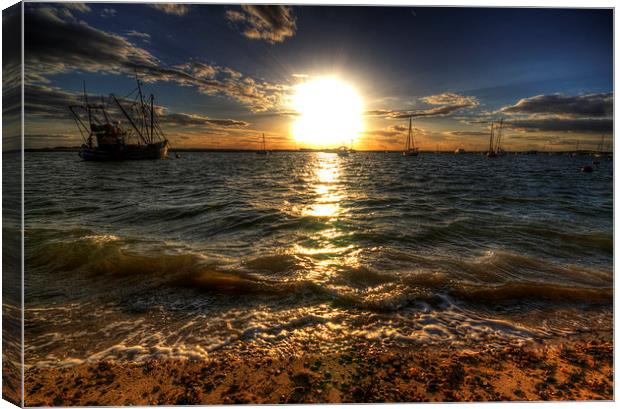 West Mersea Sunset Canvas Print by Nigel Bangert