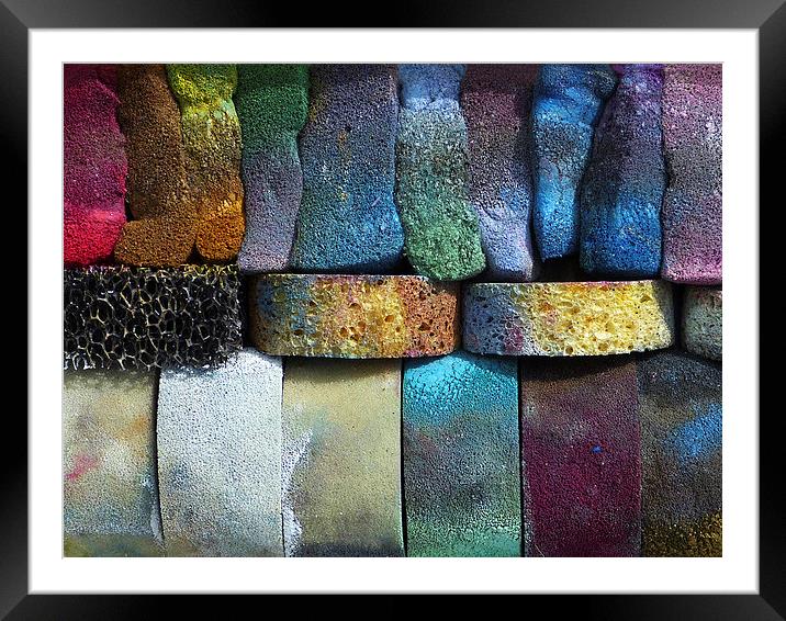 Multicolored sponges Framed Mounted Print by Harry Hadders