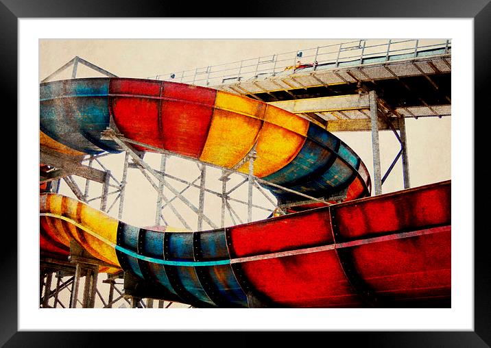 water slide Framed Mounted Print by Heather Newton