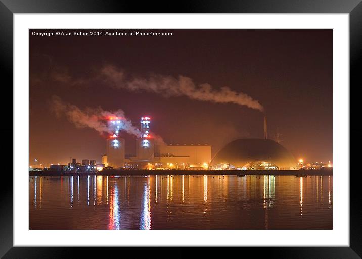 Marchwood Dome by night. Framed Mounted Print by Alan Sutton