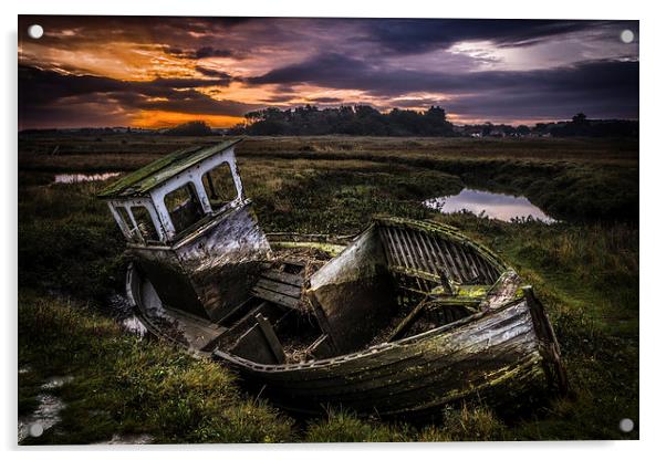 Abandoned fishing boat Acrylic by Tristan Morphew