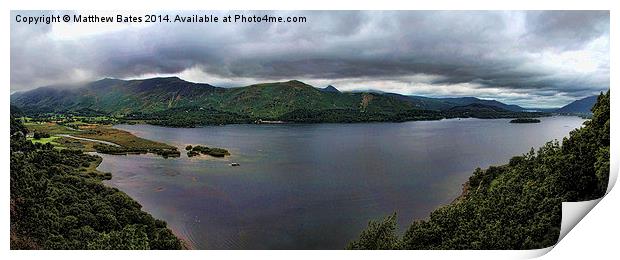 Derwent Water Print by Matthew Bates