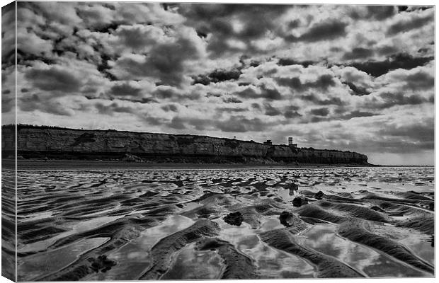 Hunstanton Cliffs in Black and White Canvas Print by Mark Bunning