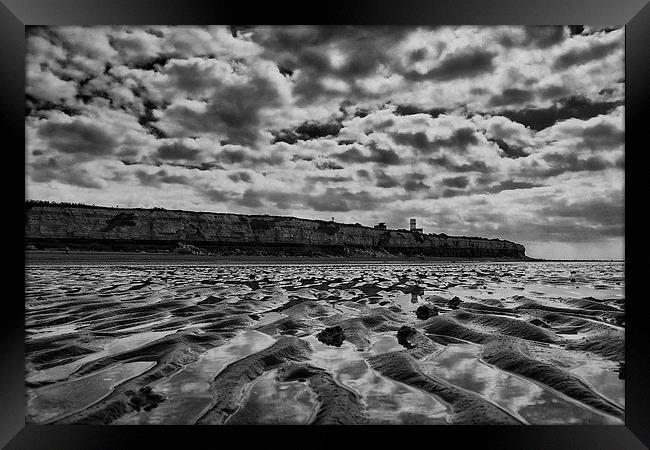 Hunstanton Cliffs in Black and White Framed Print by Mark Bunning